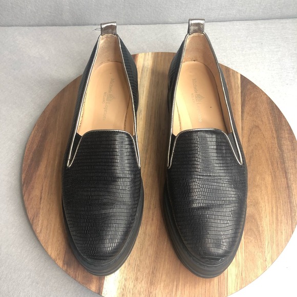 Michele Lopriore Milano Black Lizzard Leather Loafer Size EU 40-US 9 The Cassidy - Picture 6 of 10
